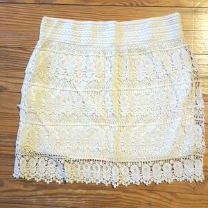 Crochet off white skirt